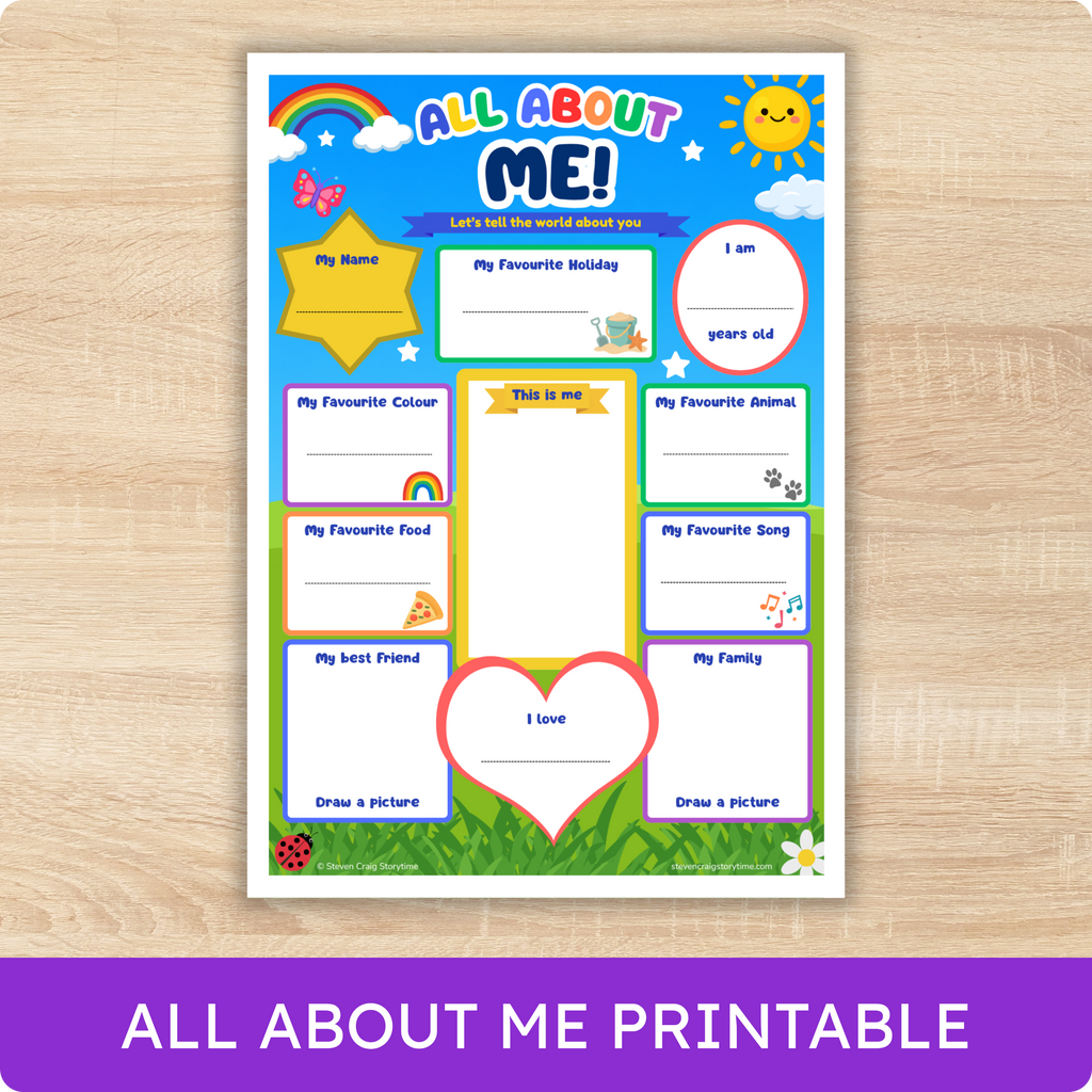 All About Me Printable Activity Sheet for Kids – A4 & US Letter