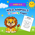 Wild Animal Adventures Colouring Pages for Kids Ages 3–6