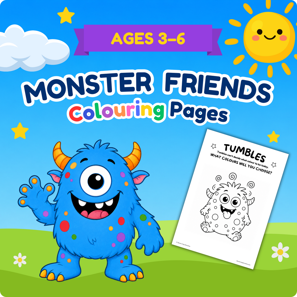 Monster Friends Colouring Pages – Printable Activity Pack (Ages 3–6)