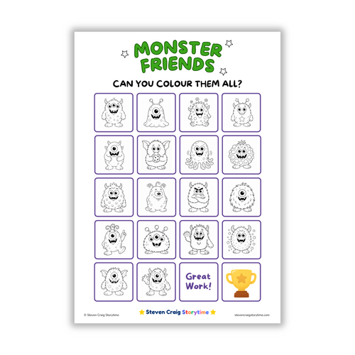 Monster Friends Colouring Pages – Printable Activity Pack (Ages 3–6)