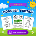 Monster Friends Colouring Pages – Printable Activity Pack (Ages 3–6)