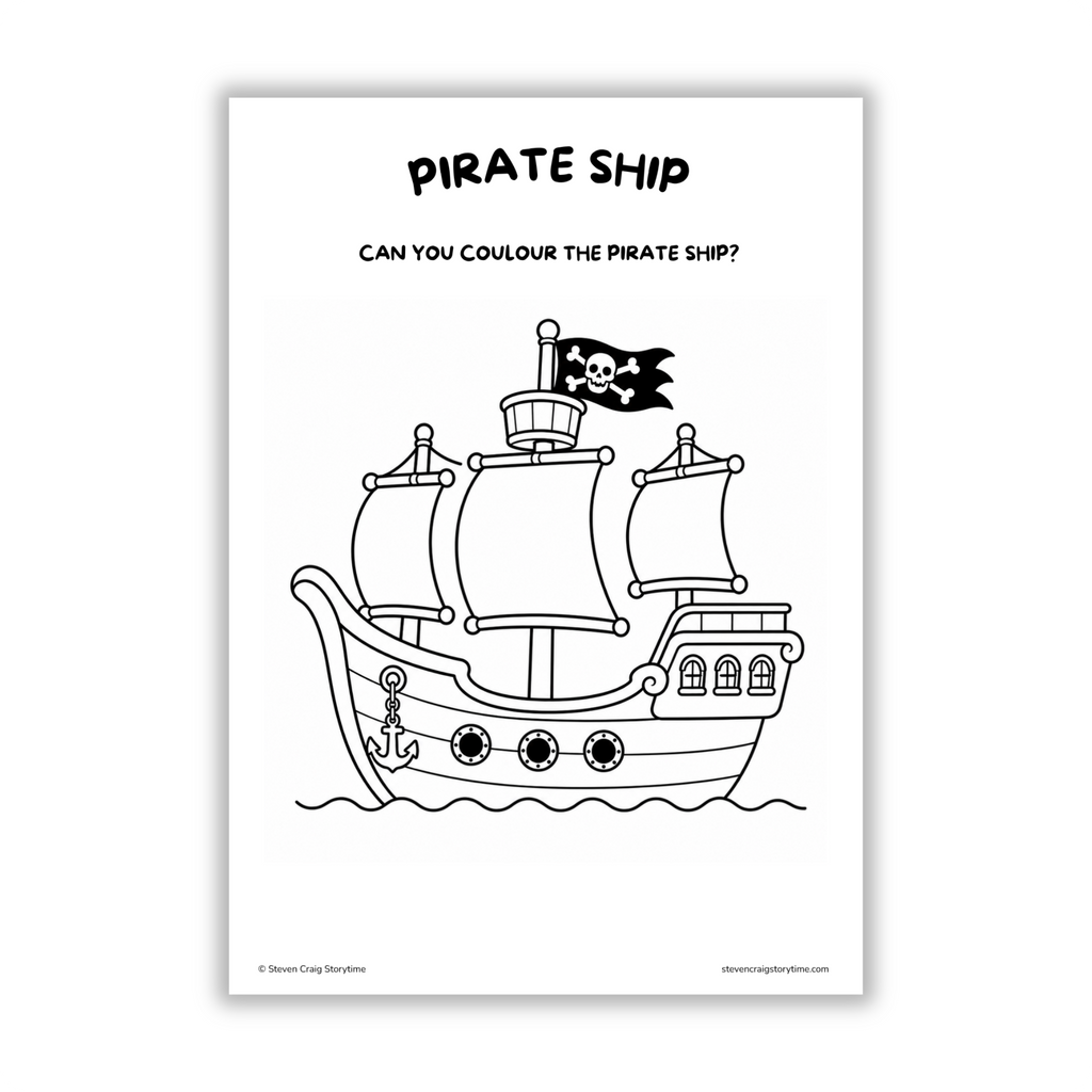 Pirate Adventures Colouring Pages (Ages 3–6)